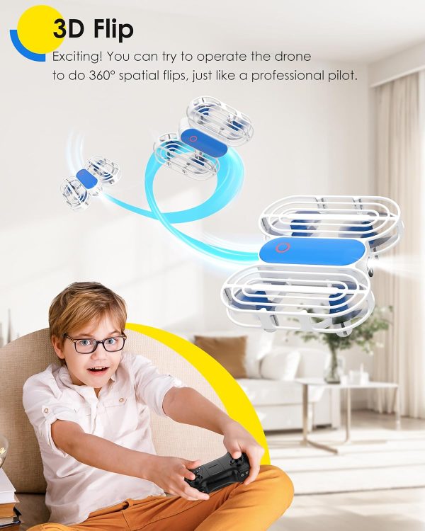 Drone for Kids, Drone with Altitude-Hold, 3D Flip, Circle Fly, Self-Rotation, Headless Mode, 3 Speed Modes, Palm Take-Off, One-Click Landing, Drone for Kids 14+, Beginners, Indoor - Image 5