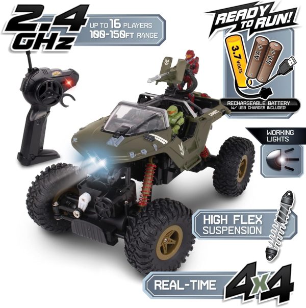 NKOK Halo Infinite RC: UNSC Warthog Rock Hog - Rock Climber, Master Chief & Spartan, 2.4 GHz Radio Control Vehicle - Image 4