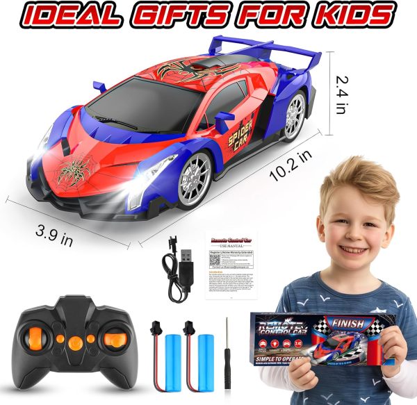 Growsland Remote Control Car, 2.4Ghz Rc Cars for Boys 4-7 8-12, Electric Kids Toys for Kids with Cool LED Lights, Rechargeable Hobby Race Cars Toys for Boys Girls Ages 4-6 5-7 6-8 8-12 Birthday Gift - Image 8