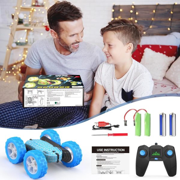 Remote Control Car, RC Cars Toys, 2.4GHz 4WD Fast RC Cars with Double Sided 360° Rotation Kids Toys Monster Truck Toys for Girls RC Truck Toy Cars for Boys - Image 8