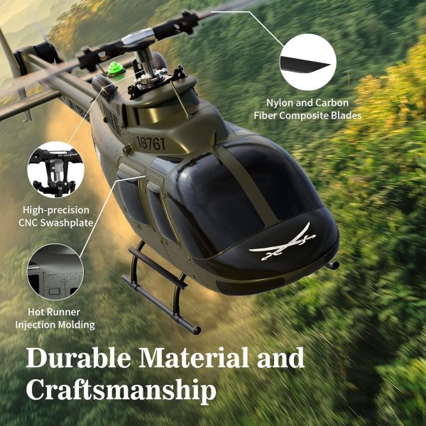 Carmanon Ultra-high Simulated RC Helicopter - 27:1 Scale Model Collectable Remote Control Helicopter with Auto-Hover for Adults, Beginners, Bell OH-58 - Image 6