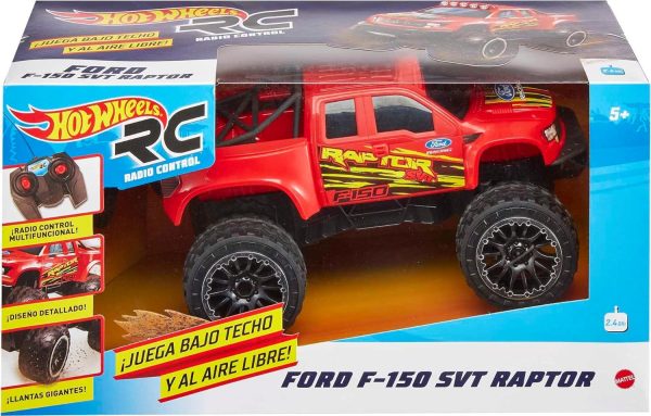 Hot Wheels RC Red Ford F-150, Full-Function Remote-Control Toy Truck, Large Tires & High-Performance Engine, 2.4 GHz with Range of 65ft - Image 6