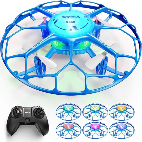 SYMA Kids Drone with 7-Color LED Light Modes, X660 Indoor Drone with Full Propeller Guard Headless Mode Rotary Ascent, Lightweight Easy to Fly Remote Control Airplane Gift for Adults Boys and Girls - Image 2