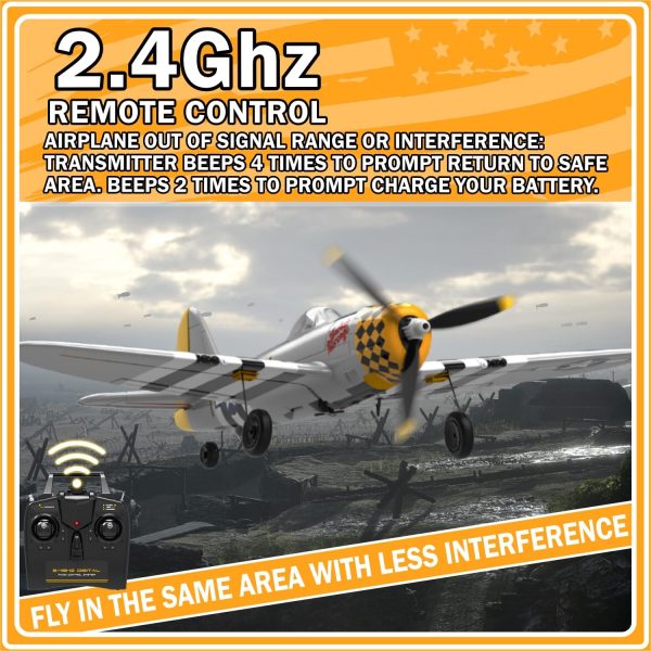 RC Plane 4-CH RC Airplane – RC Airplane Ready to Fly Upgrade P47 Thunderbolt Remote Control Airplanes for Beginners Adult with Beginners with Xpilot Stabilization System, & One Key Aerobatic - Image 3