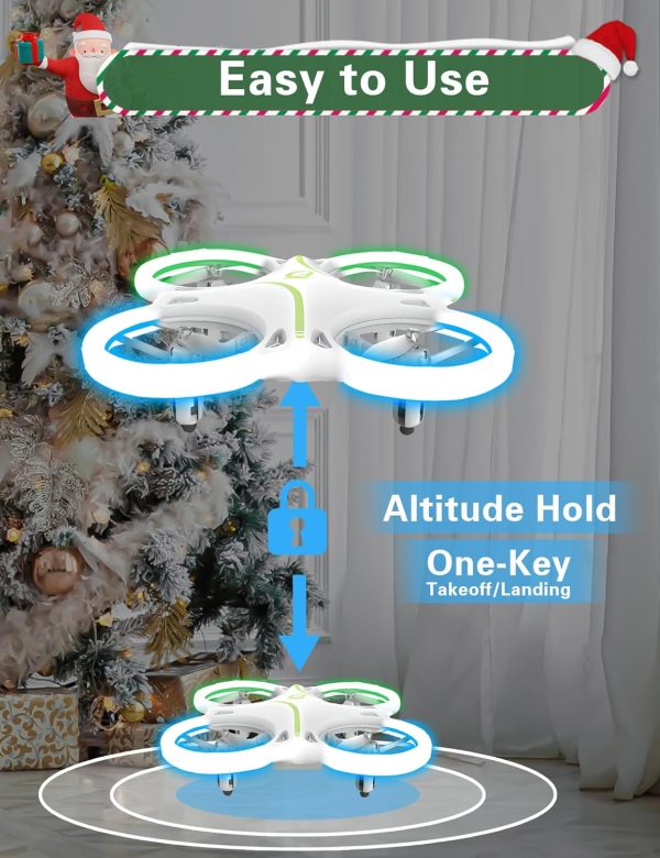 Drones for kids 8-12, Drone for Kid and Beginner, Drone with Led Light, Small Indoor Rc Drone with 360 Flip, 2 Batteries, One Key Take Off Landing, Kids Flying Toy Gift for Boy and Girl - Image 4