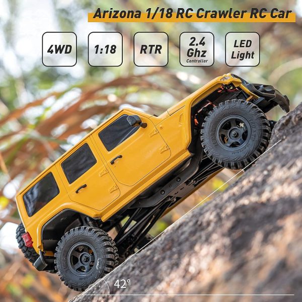 WOWRC 1/18 RC Crawler, Mini RC Rock Crawler for Adults, 2.4GHz 4WD RC Cars with Battery Charger (Arizona) - Image 3