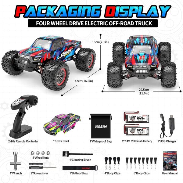 Hosim 1:10 68+ KMH Brushless RC Cars for Adults, High Speed Remote Control Car Boys, 4X4 All Terrains Waterproof Off Road Hobby Grade Large Fast Racing Buggy Toy Gift Monster Trucks - Image 10