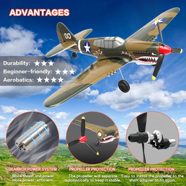 RC Plane 4 Channel Remote Control Airplane, Ready to Fly RC Airplane with Xpilot Stabilization System and One Key Aerobatic for Beginners Adult - Image 6