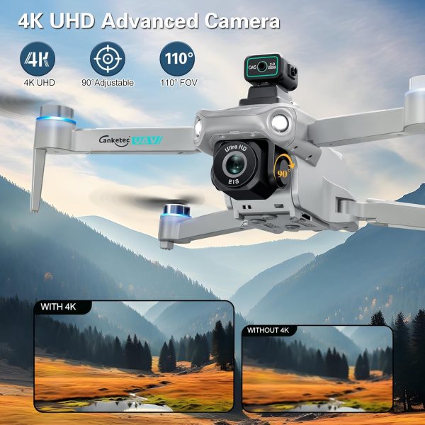 Drone with 4K UHD Camera for Adults,GPS RC Drone Brushless Motor,Upgraded Tablet Screen,2 Axis Gimbal EIS, Smart FPV Foldable Quadcopter for Beginners, Auto Return, Follow Me, Waypoints, 60 Mins Flight Time,Gift Drone, with Obstacle Avoidance - Image 3