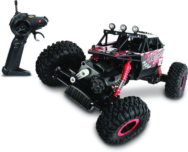 NKOK Mean Machines 1:16 2.4GHz RC Rock Crawler Venom (Red), Designed for Rough Terrain Climbing, Pistol Grip Full Function Controller, Powerful Motor - Image 2