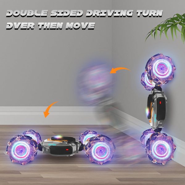 Remote Control Car, Gesture Sensing RC Stunt Car, 4 WD Transform Off Road for Rotating, 2.4Ghz Hand Controlled Remote Control Twister Cars, RC Cars for Kids Boys Girls Toy Gift Age 6 7 8 9 10 11 12 yr - Image 4