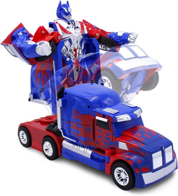 Kids Transforming Robot RC Truck Toys for Boys 8-13 Remote Control Car Gift Blue - Image 9