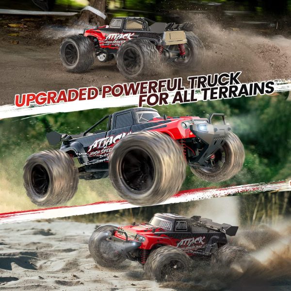 DEERC 9500E 1:16 Scale All Terrain RC Car, 4x4 High Speed 40 KPH RC Truck, 2.4Ghz Remote Control Truck with 2 Batteries, Off-Road Monster Truck for Adults Kids - Image 6