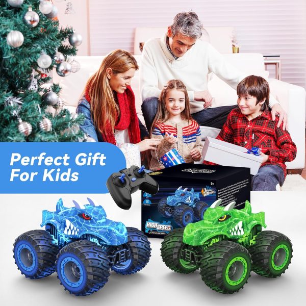 Remote Control Car, 2.4GHz Monster Trucks Toys with Light Spray, Brithday Gift for Kids 3 4 5 6 7 8, All Terrain RC Cars, Toddler Toys for Boys Girls 3+ Year Old - Image 7