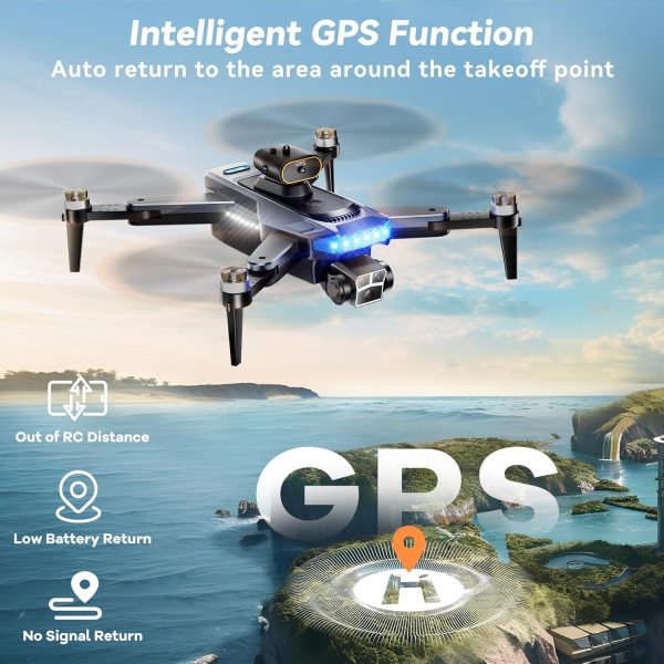 GPS Drones with 4K Camera for Adults Under 249g, P17 Drone with Brushless Motor 5G Transmission, 3 Batteries, Follow Me, Smart Return Home, Foldable FPV Drone for Long Distance - Image 3