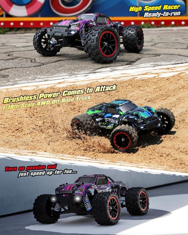 HAIBOXING 1/18 Scale Brushless Fast RC Cars 18859A, 4WD Off-Road Remote Control Trucks 48 KM/H Speed for Adults and Kids Boys, All Terrain Truck Toys Gifts with Extra Shell and Battery 40+ min Play - Image 5