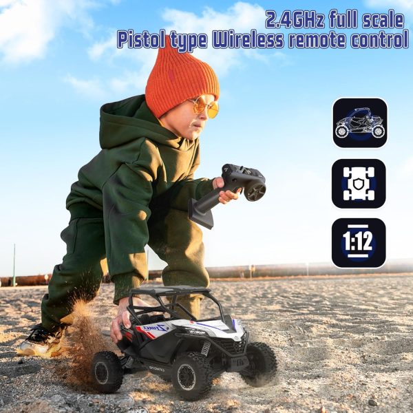 Remote Control Monster Truck 4WD Drift Car Off-Road UTV Vehicle RC Rock Crawler Truck All Terrain RC Car with 3 Speed 2 Powerful Battery Toy for Adults Kids Car Model Hobby - Image 7