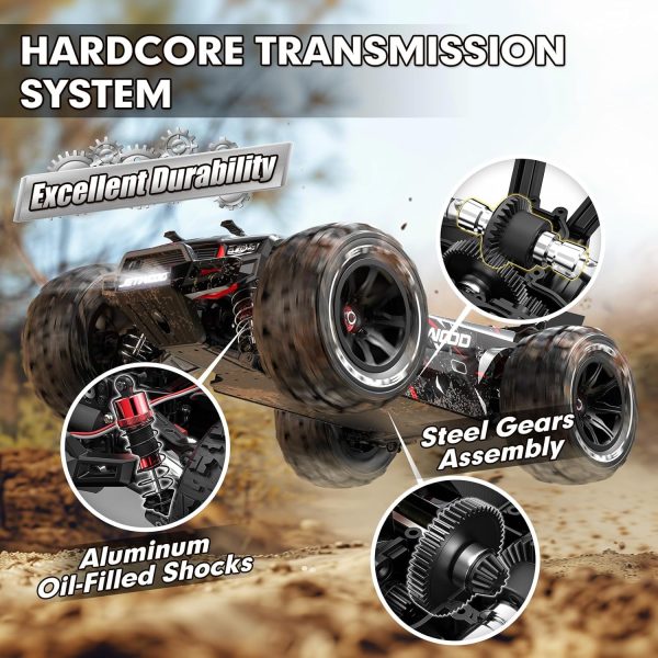 Jetwood x Hyper go 1/14 All Terrain Super Fast RC Cars for Adults, 50mph Electric Brushless RC Trucks, Offroad Waterproof Adult Remote Control Car, Hobby RC Truck for Boys, High Speed 4WD Truggy - Image 4