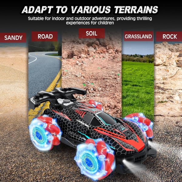 RC Stunt Car, Gesture Sensing RC Cars for Boys Girls, 2.4GHz 4WD Remote Control Car with 360° Rotating, Lights, Music, Spray, Toy Cars for Kids Age 6 7 8 9 10 11 12 Year Old Birthday Gifts - Image 7