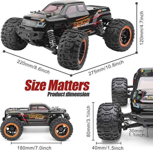 HAIBOXING Remote Control Car 16889, 1:16 Scale 2.4Ghz RC Cars 4x4 Off Road Trucks, Waterproof RTR RC Monster Truck 36KM/H, Toys for Kids and Adults with 2 Batteries 35+ mins Play - Image 7