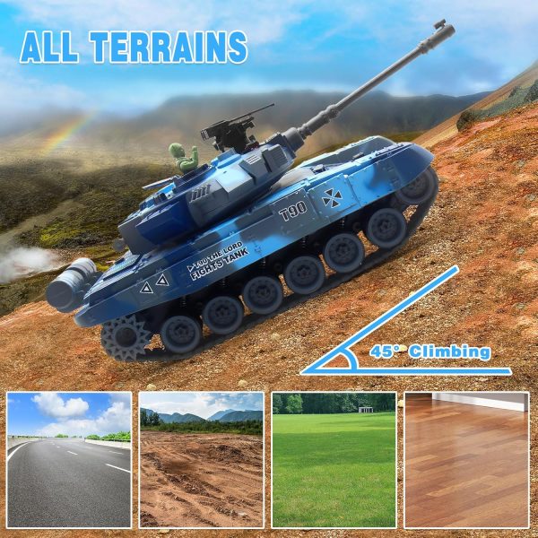 RC Tank 1:18 Remote Control Tank 2.4G Military Vehicle Tank Fight with Smoking and Vibration Controller Shoot BBS Airsoft Bullets Main Battle Toy for Kids and Adults - Image 6