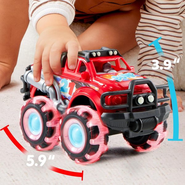 3Pack Monster Truck Toy - Toy Truck with Flashing LED Wheels - Light-Up Cars for Toddlers - Birthday Gift for Boys Girls - Friction-Powered - Image 6