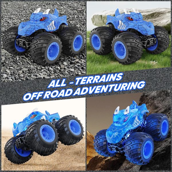 BAODLON Remote Control Monster Car, 2.4GHz RC Monster Trucks Toys for 3 4 5 6 7 8 Years Old Boys Kids, All Terrain RC Truck Off Road with Spray, Light, Rechargeable Battery, Christmas Birthday Gifts - Image 7