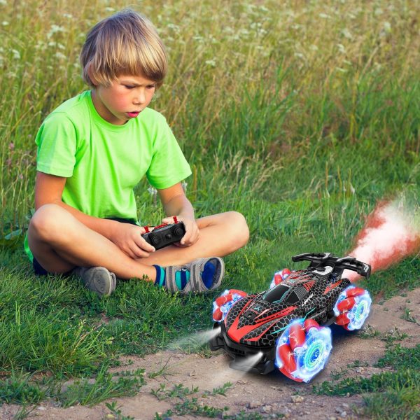 RC Stunt Car, Gesture Sensing RC Cars for Boys Girls, 2.4GHz 4WD Remote Control Car with 360° Rotating, Lights, Music, Spray, Toy Cars for Kids Age 6 7 8 9 10 11 12 Year Old Birthday Gifts - Image 8