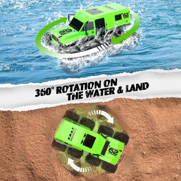 RC Trucks 8WD Offroad Waterproof,50Mins Playing Time Battery,1: 12 Large Remote Control Monster Truck for Boys Girls,Amphibious Gift Toy for Kids Age 6 7 8 9 10 11 - Image 3