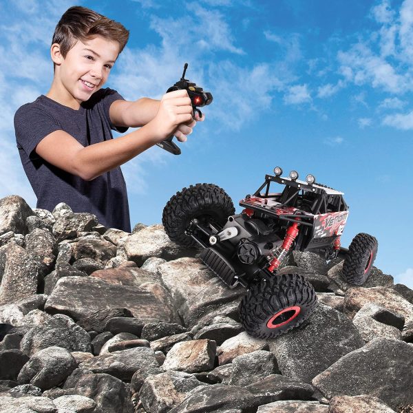 NKOK Mean Machines 1:16 2.4GHz RC Rock Crawler Venom (Red), Designed for Rough Terrain Climbing, Pistol Grip Full Function Controller, Powerful Motor - Image 5