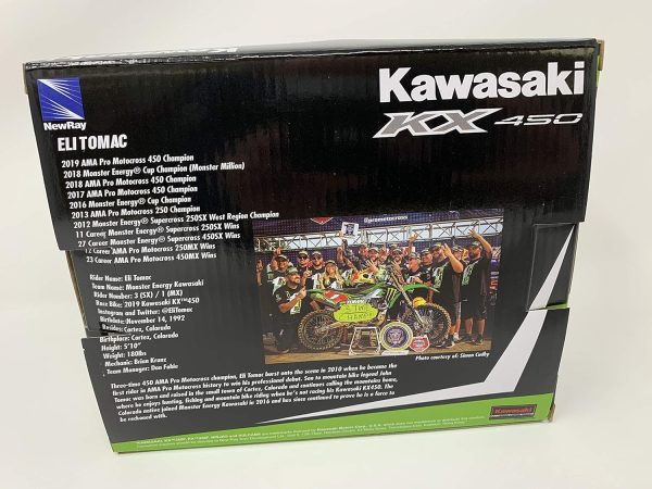 Kawasaki KX 450 #3 Eli Tomac Factory Racing 1/12 scale Diecast Motorcycle Model by New-Ray - Image 6