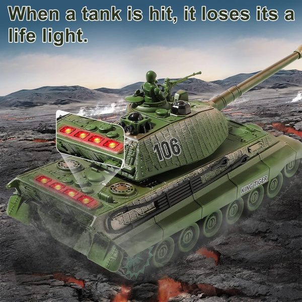 RC Tank, Remote Control WW2 German King Tiger Army Tank Toys, 1:28 Scale 9 Channels RC Military Vehicles for Kids Boys,Girls Best Ages 6 7 8 9 10 - Image 9