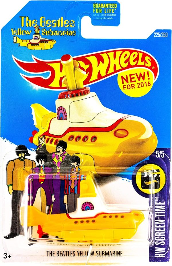 Hot Wheels 2016 HW Screen Time No. 225/250 1:64 Scaled The Beatles Yellow Submarine - Image 2