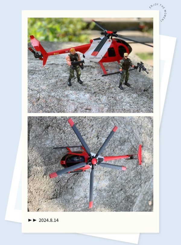 MD500 C189 Remote Control Helicopter Aircraft Add Optical Flow Positioning 1/28 Scale 4CH RC Heli Maintain Altitude Hover RTF US Rescue Helicopter (RTF 2Packs Battery) - Image 5