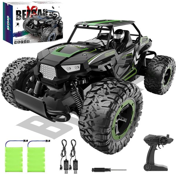 BEZGAR TB142 Remote Control Car - 1:14 Scale RC Cars, 20 Km/h 2WD All-Terrains Electric Off-Road Vehicle Truck Crawler Toy with Two Rechargeable Batteries for Boys Kids and Adults - Image 2