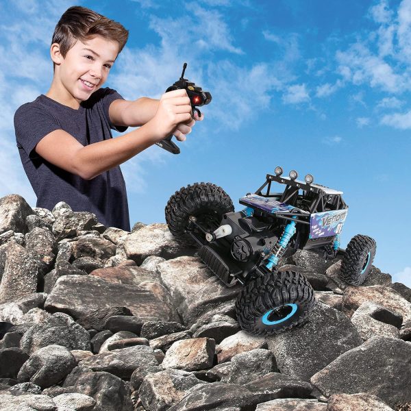 NKOK Mean Machines 1:16 2.4GHz RC Rock Crawler Venom (Blue), Designed for Rough Terrain Climbing, Pistol Grip Full Function Controller, Powerful Motor - Image 6