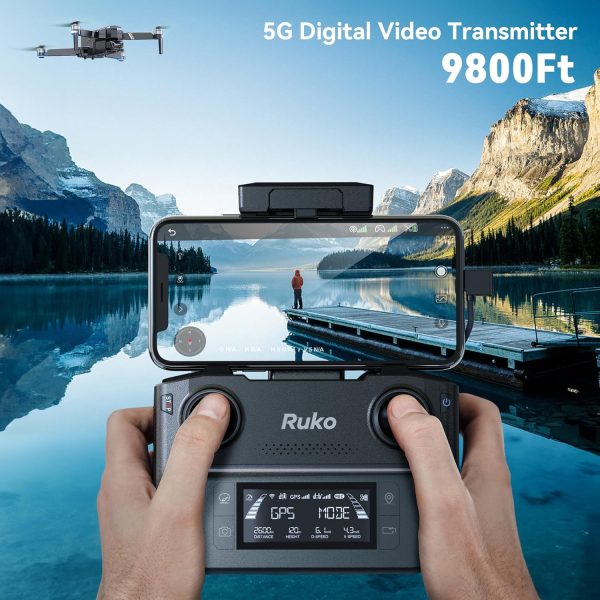 Ruko F11GIM2 Drones with Gimbal+EIS 4K Camera for Adults, 96 Min Long Flight Time 9800ft Long Range FPV, Auto Return Home with GPS, Foldable Quadcopter, FAA Remote ID Compliant - Image 6