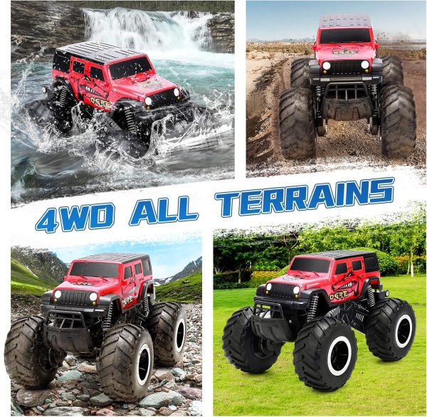 RC Trucks 4x4 Offroad Waterproof - 2.4 GHz Amphibious Remote Control Car Toys for Boys 4-7, Remote Control Monster Truck, Beach Lake Pool Toys, Remote Control Boat Birthday Gifts for Kids - Image 5