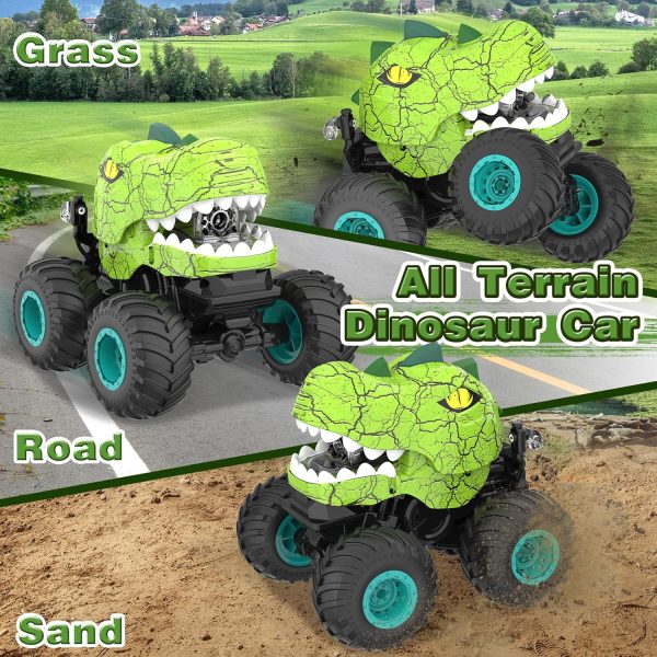 Dinosaur Remote Control Car - RC Car Toys for 4 5 6 7 8 Year Old Boys, 2.4Ghz RC Drift Monster Truck, 360°Rotating Stunt Car with Spray, Light & Sound, Birthday Xmas Gifts for Kids Age 4-6 5-7 8-12 - Image 5