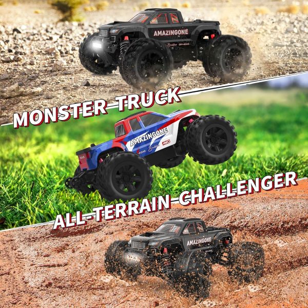 1:20 Scale Brushless Fast RC Cars for Adults, Max 45KPH High Speed Electric Monster Racing Car,Hobby RC Trucks 4X4 Offroad Waterproof,All Terrain RTR Remote Control Car 2 Lipo Bettery 20208 - Image 5